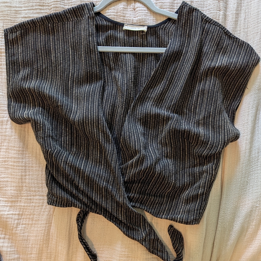 Striped Brown and Gold Top/Pant Set From Whimsey + Row